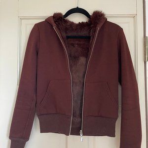 Juicy Couture Rabbit Fur Reversible Hoodie Sz S